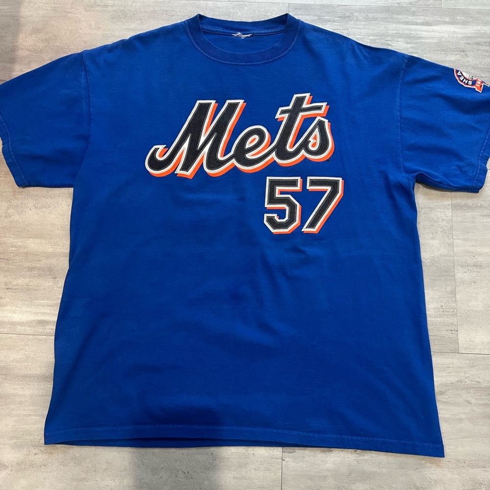 Mets Johan Santana Blue Jersey Shirt Size M